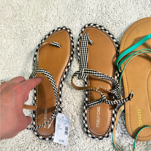 2 pair of sandals, both new , size 9 , one Express, one Maurice’s . - Picture 5 of 5